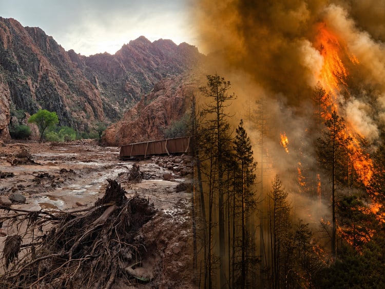 big sure fire grand canyon flood